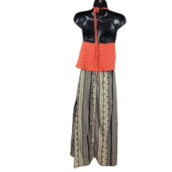 Fun & Flirt long dress women’s medium high low hem mock wrap front - Picture 6 of 8